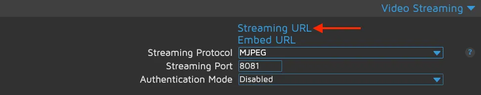 Screenshot showing Fast Network Cam mode